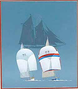 VINTAGE 1983 AMERICA'S CUP POSTER KEITH REYNOLDS The Duel 23 x