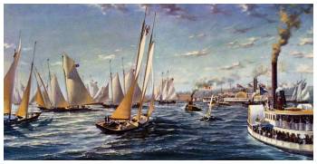 The first defense of the America's Cup