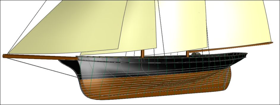 Front view of Cambria made with DELFTSHIP
