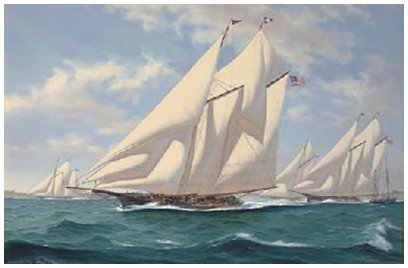 Citizens cup race, Newport R.I., August 28th 1871 with Sappho, Columbia and Dauntless