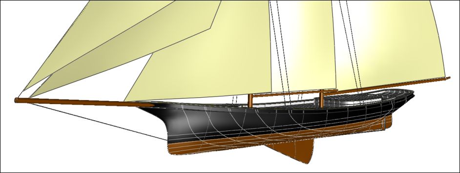 Vue avant de Countess of Dufferin réalisé avec DELFTSHIP