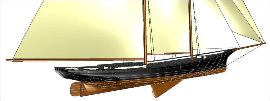 Vue arrière de Countess of Dufferin réalisé avec DELFTSHIP