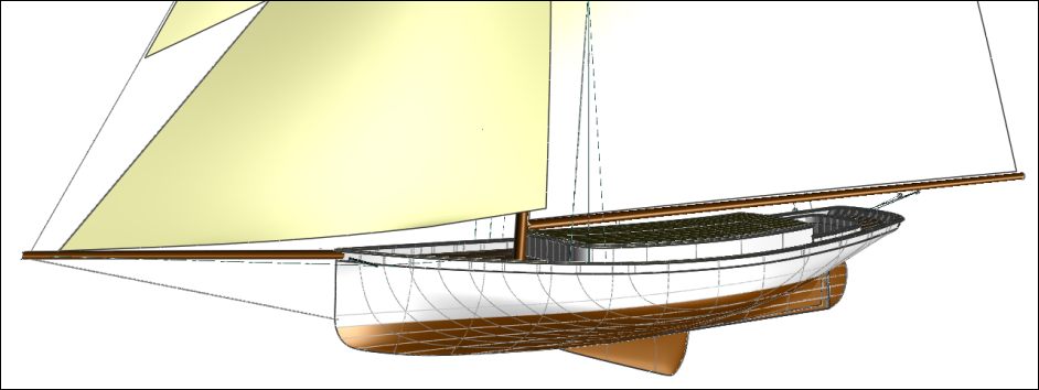 Front view of Mischief created with DELFTSHIP