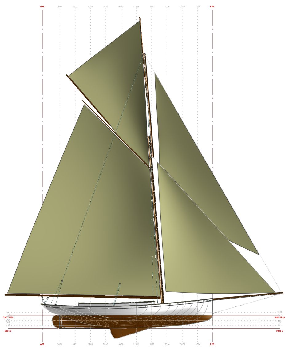 Sail plan of Mischief