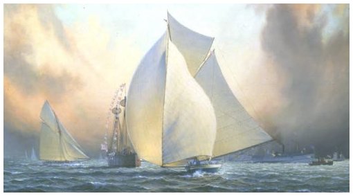 'Mayflower' vs 'Galatea' 1886 by Leonard J. Pearce