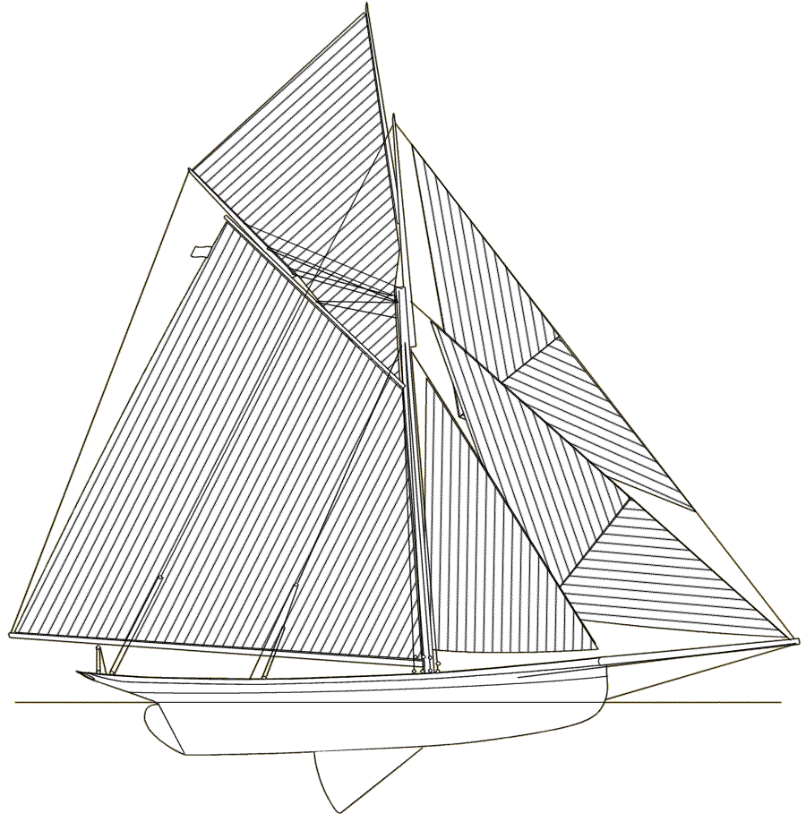 Sail plan of Mayflower
