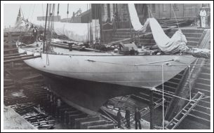 'Vigilant in Scott's Cartsburn Graving Dock, Greenock, June 1894