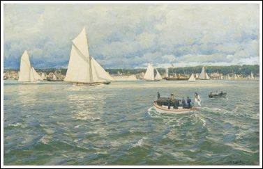 'The Britannia wins the Cowes race 1894.