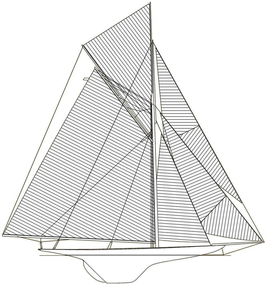 Sail plan of Columbia