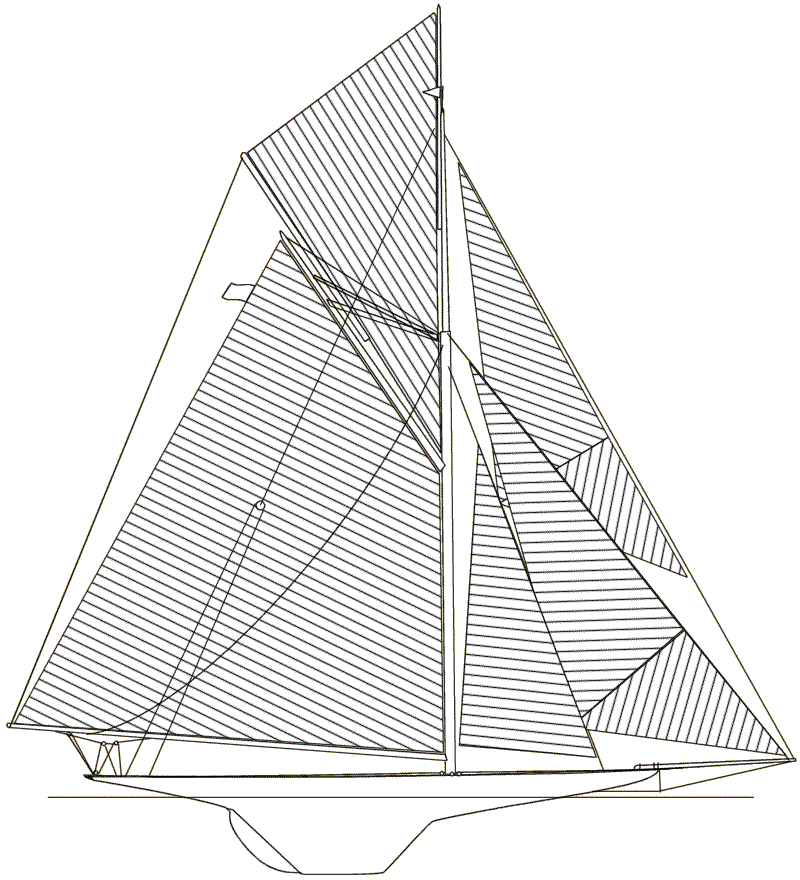 Sail plan of Reliance