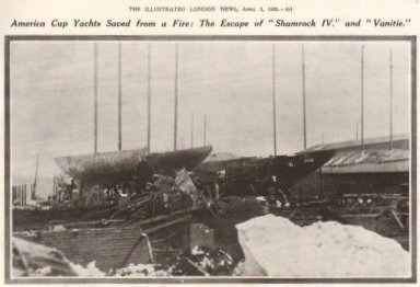 AMERICA CUP YACHT SAVED FROM FIRE THE ESCAPE OF SHAMROCK IV 1920