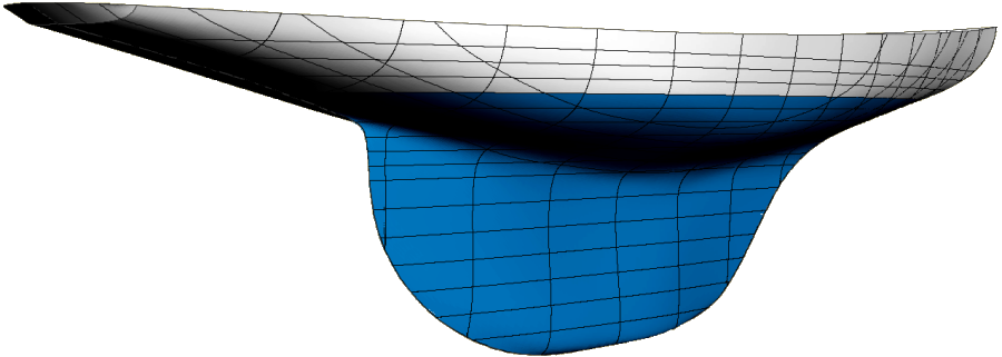 Back view of Defender created with DELFTSHIP