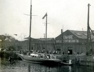 Shamrock IV at the Shewan shipyard